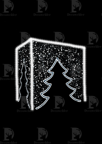 Световая объемная композиция Куб со входом Ёлочка