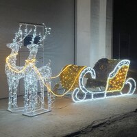 Световая композиция Олени в упряжке с санями
