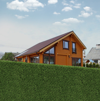 Искусственный зелёный забор-рулон на сетке