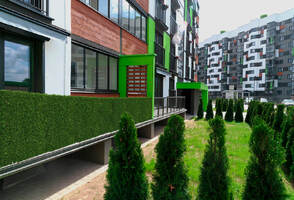 Искусственный зелёный забор-рулон на сетке